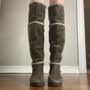 Frye Tamara Shearling Over the Knee Boots, size 8